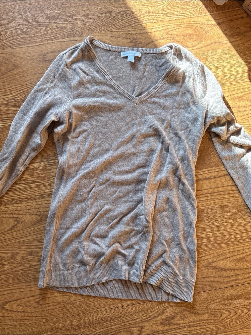 Light Tan V-Neck Sweater
